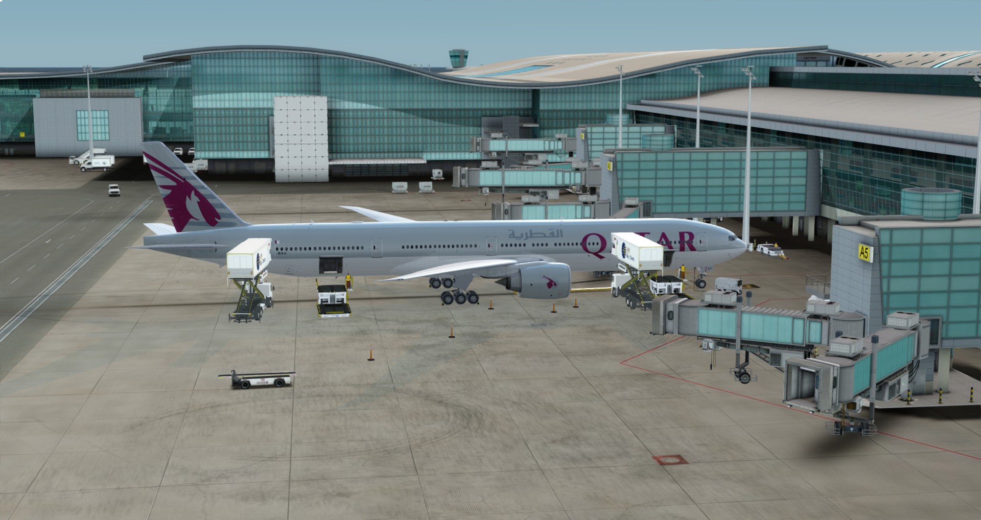 P3D V4 77W Qatar Airways ZGGG-OTHH-3969 