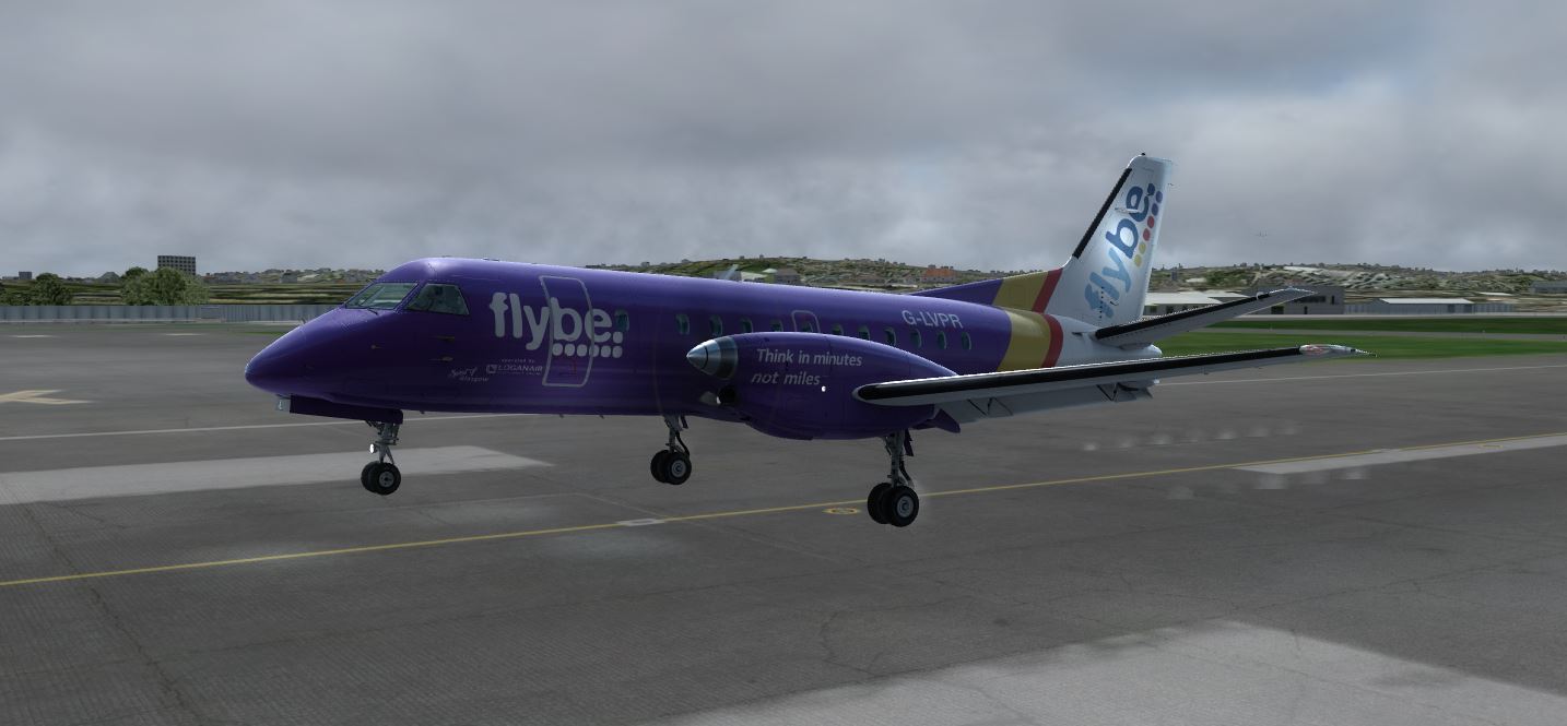 SAAB S340 Flybe @ EGAC-9526 