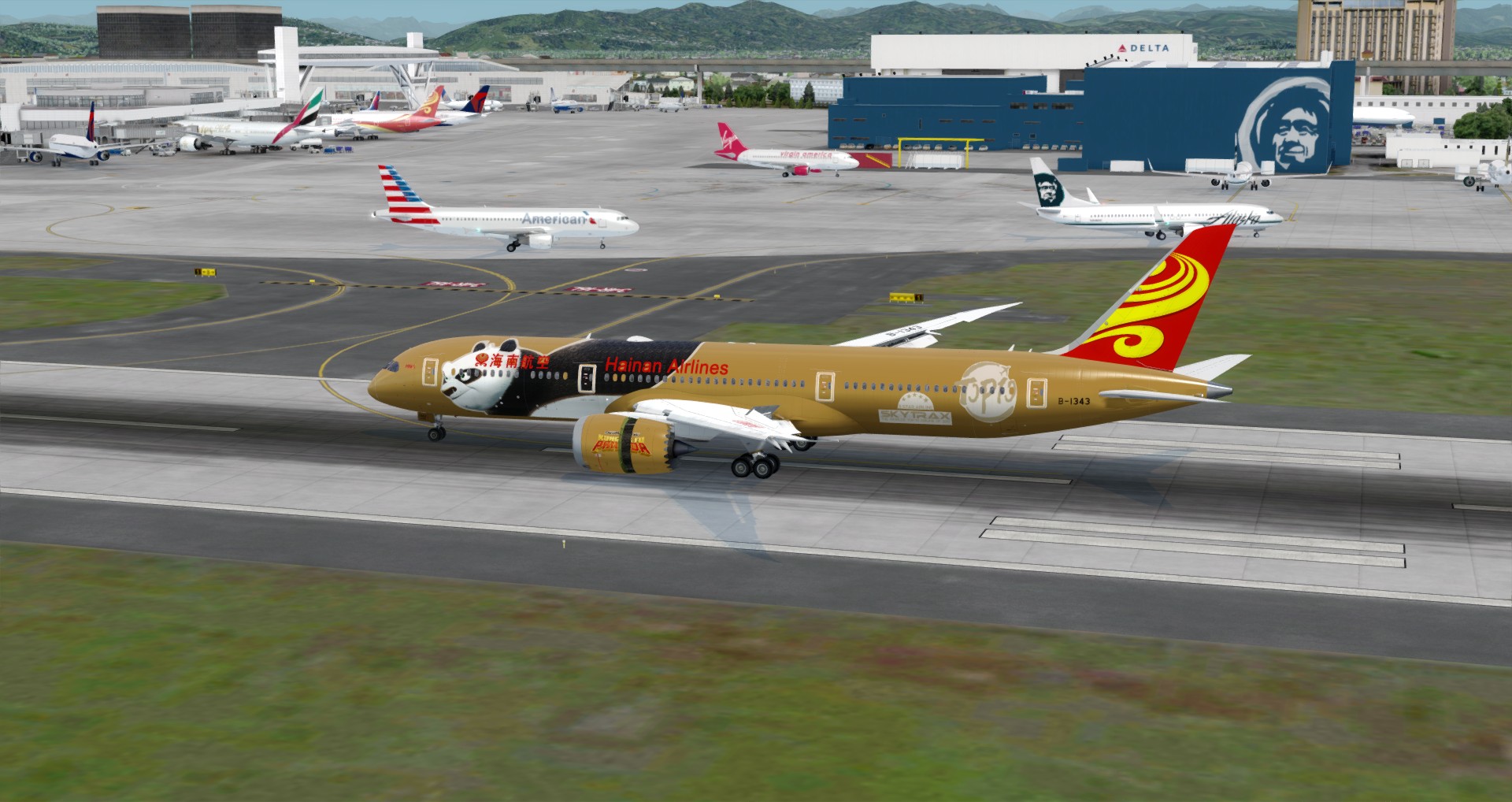 P3D V4 789 Hainan Airlines ZBAA-KSEA-9424 