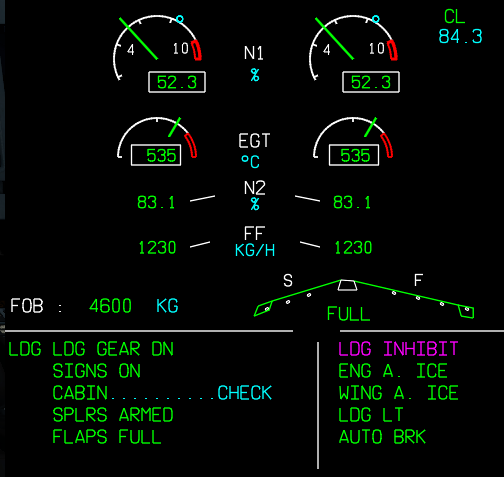 A319的ECAM的CABIN……CHECK和LDG INHIBIT的信息如何 处理？-423 