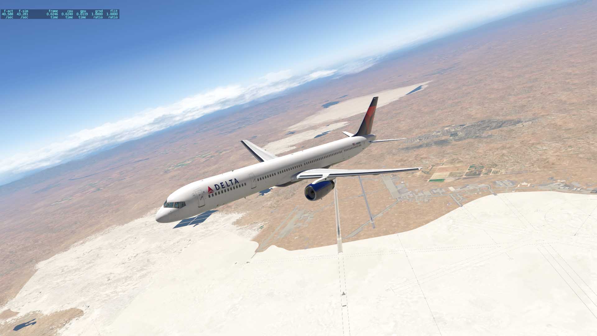 FF757-300测试FSenhancer v0.5 和Xplane自带风景KLAS-5476 