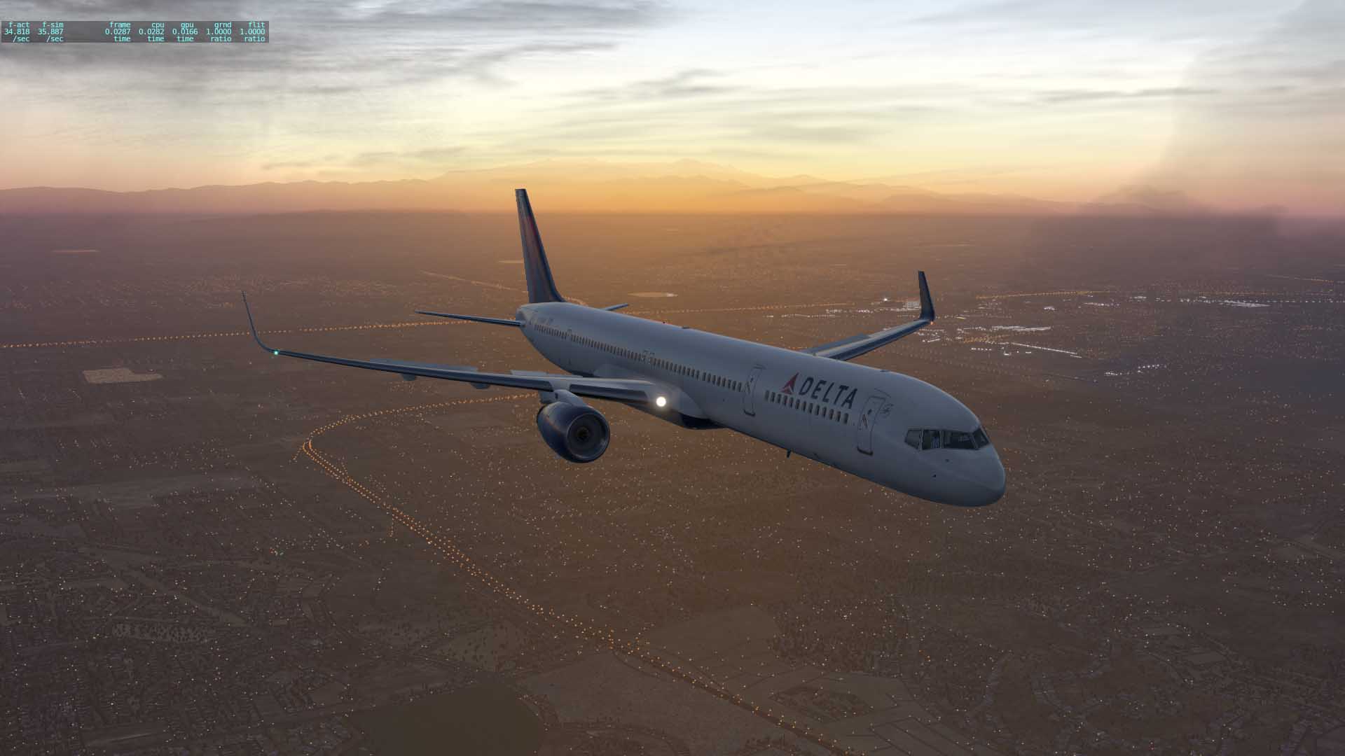 FF757-300测试FSenhancer v0.5 和Xplane自带风景KLAS-4862 