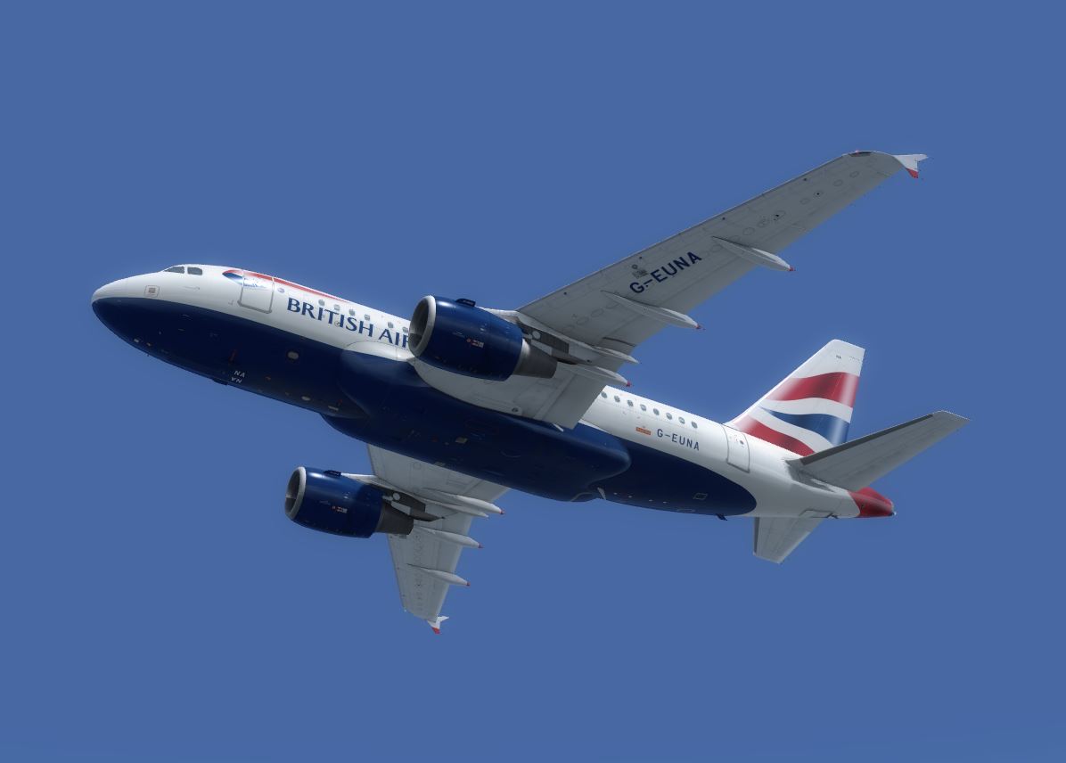 British Airlines Aerosoft A319 @RJTT takeoff-3521 