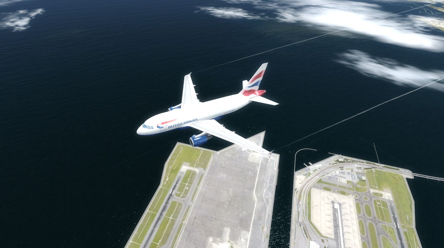 British Airlines Aerosoft A319 @ RJBB landing-893 