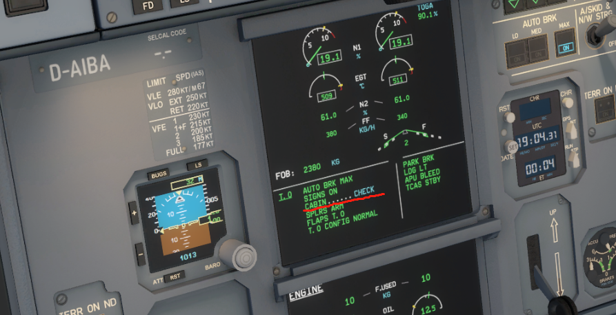 aerosoft319 ECAM的Cabin-check-7333 