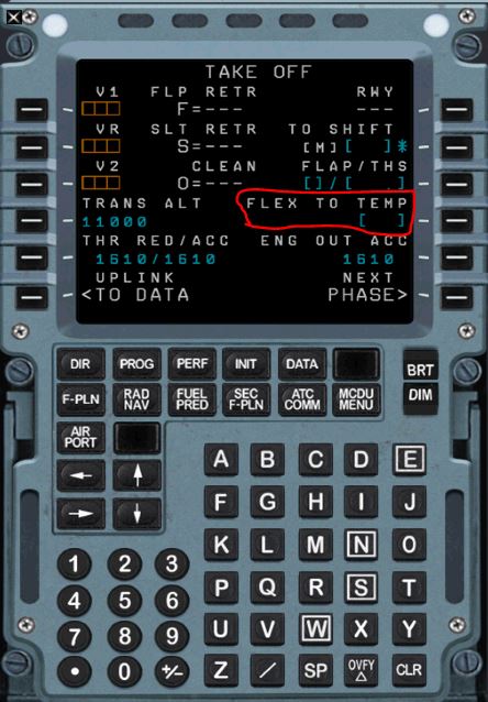 我想要减推力起飞，请问FLEX TEMP该怎么设定(空客)-5455 
