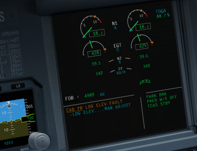 求助 A320 ECAM上总显示琥珀色的提示，求大佬解释下背后的...-4972 