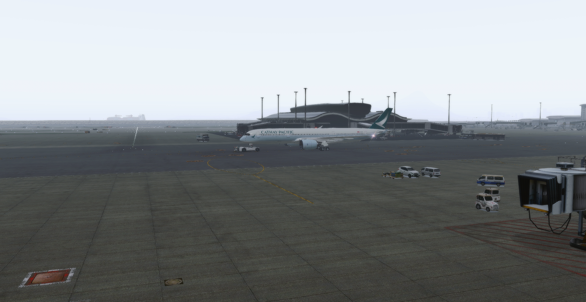 cathay pacific pushback at hong kong airport-9980 