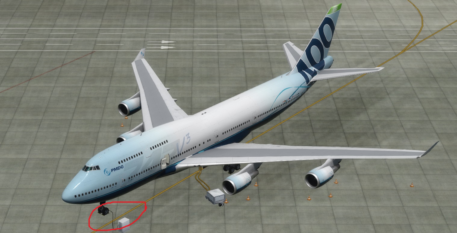 求助747一开始停机位置与地面中心线不对中-2568 