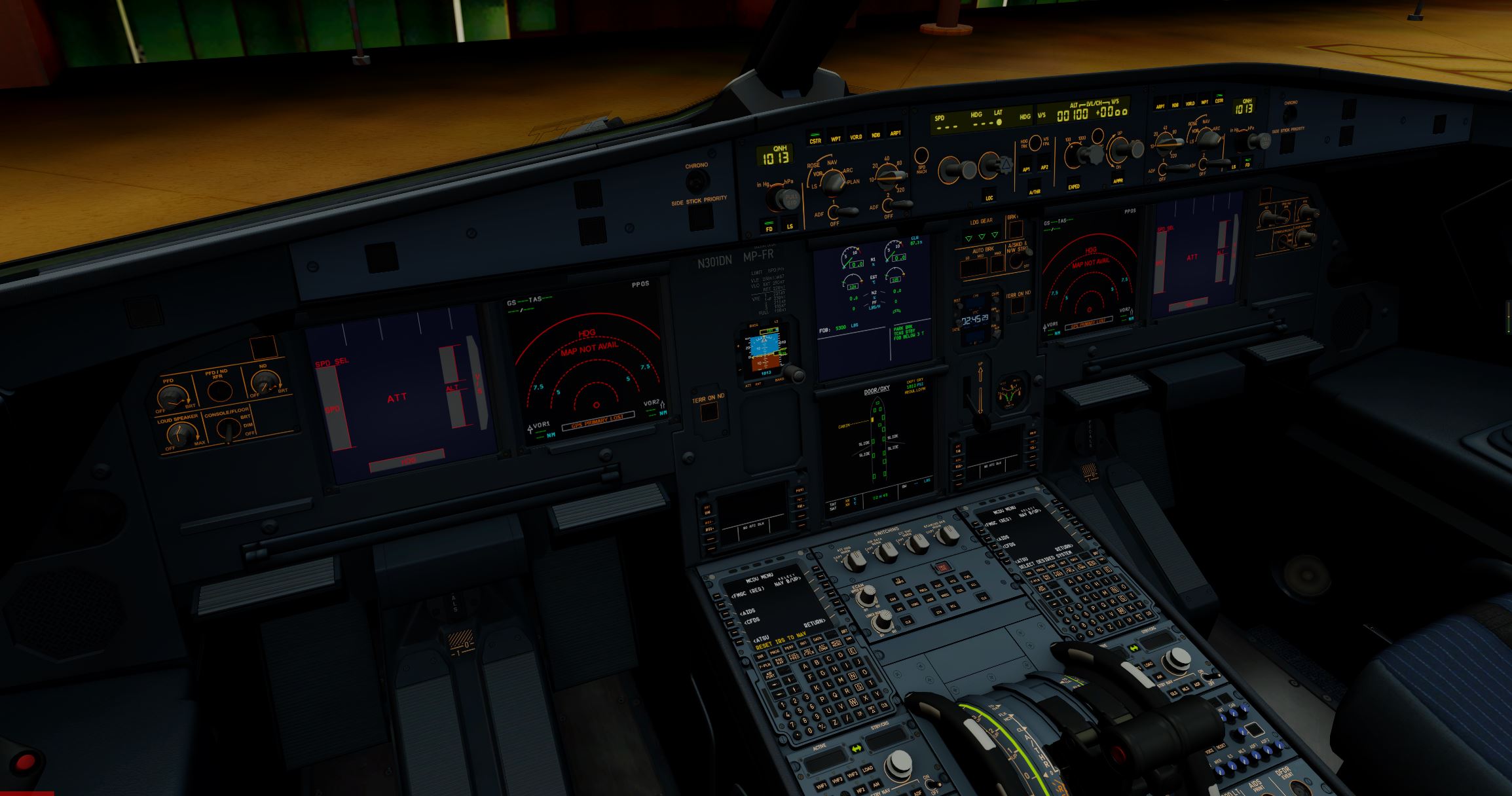 AS320专业版（和谐）驾驶舱灯光只有照明灯。-738 