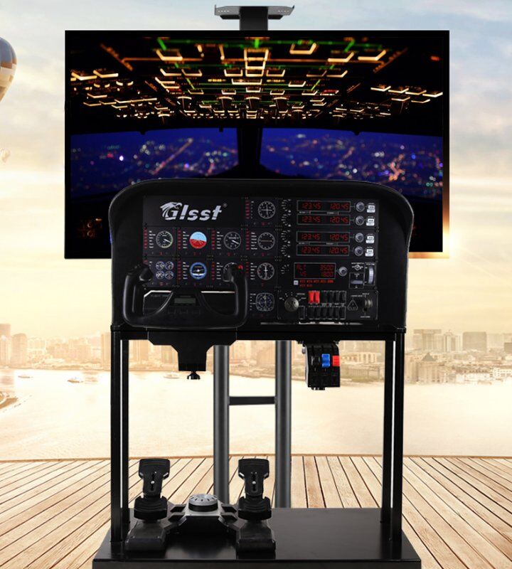 飞行者联盟与罗技赛钛客联合出品模拟飞行面板支架一体机-5189 