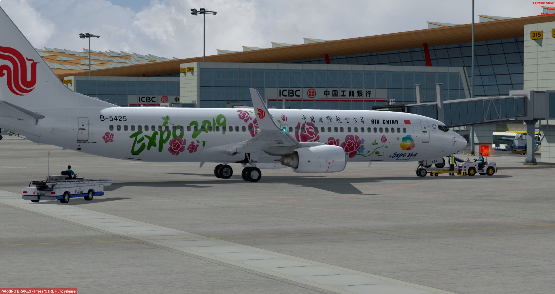 中国国际航空B-5425 世园会彩绘‘’花开盛世‘’号-4477 