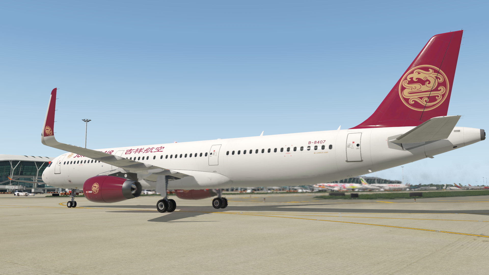 Toliss A321 吉祥航空标准与中国红彩绘涂装-6532 