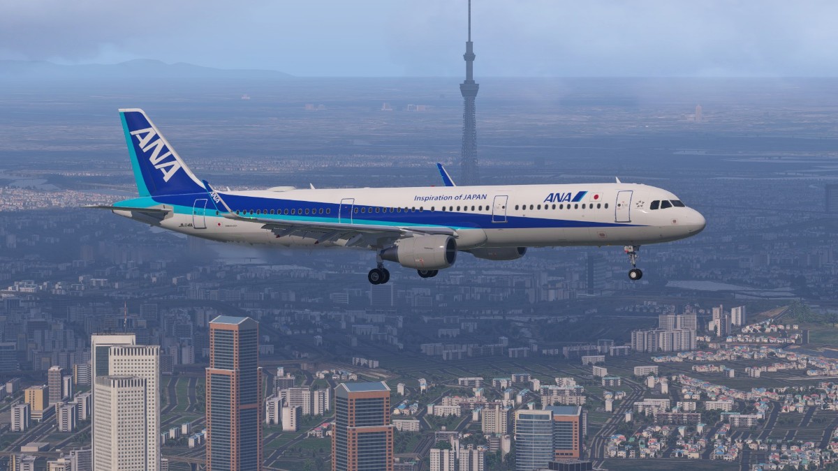 Toliss321 NH572 稚内空港-羽田空港+ILS16进近体验-4501 