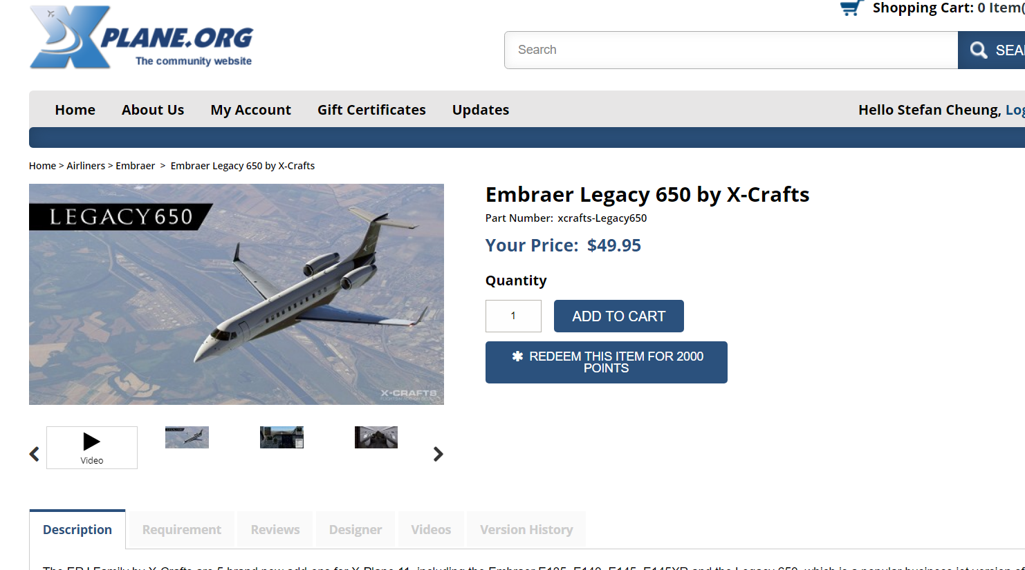 出售 XP11 插件 Embraer Legacy 650 by X-Crafts-8684 