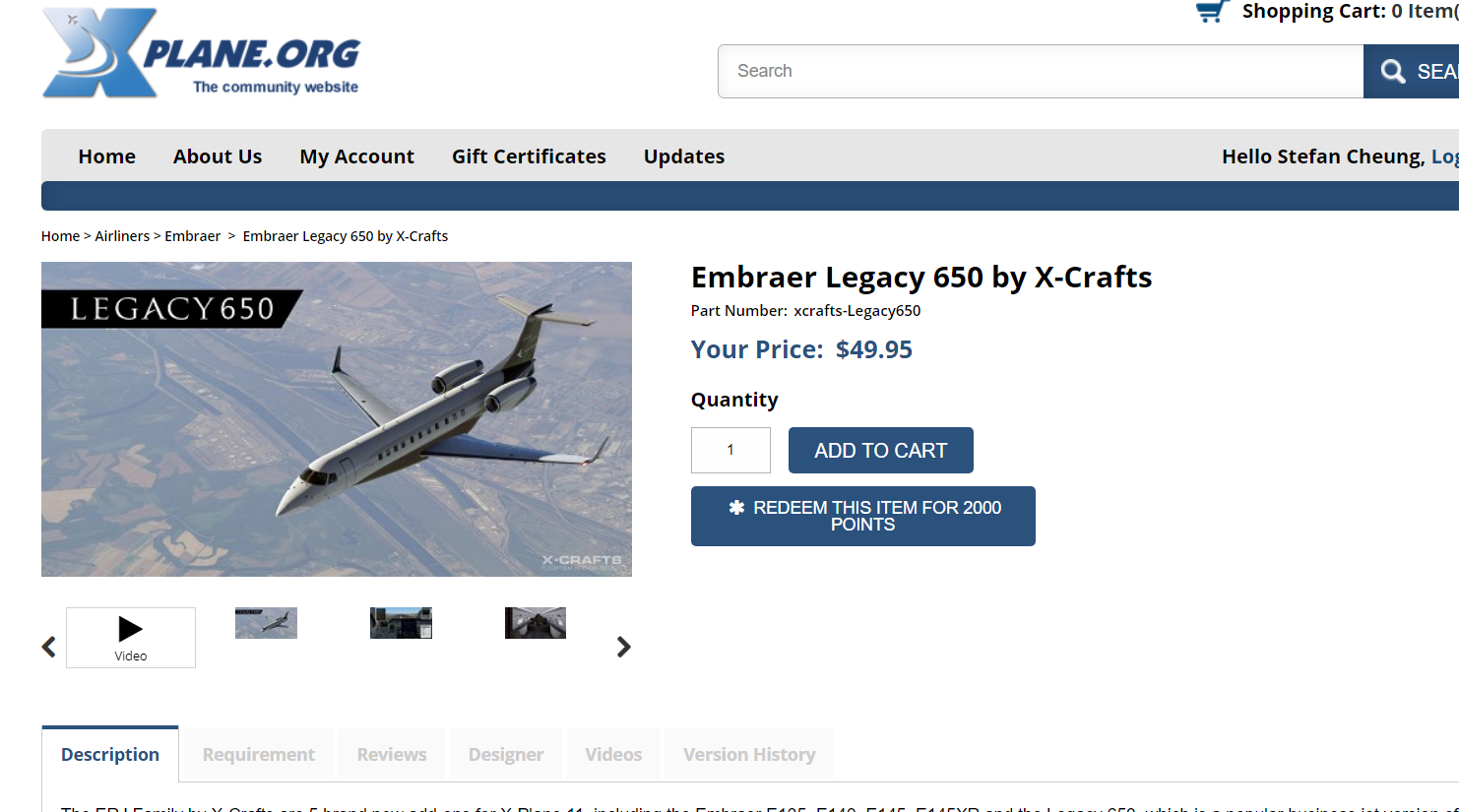 出售 XP11 插件 Embraer Legacy 650 by X-Crafts-3549 