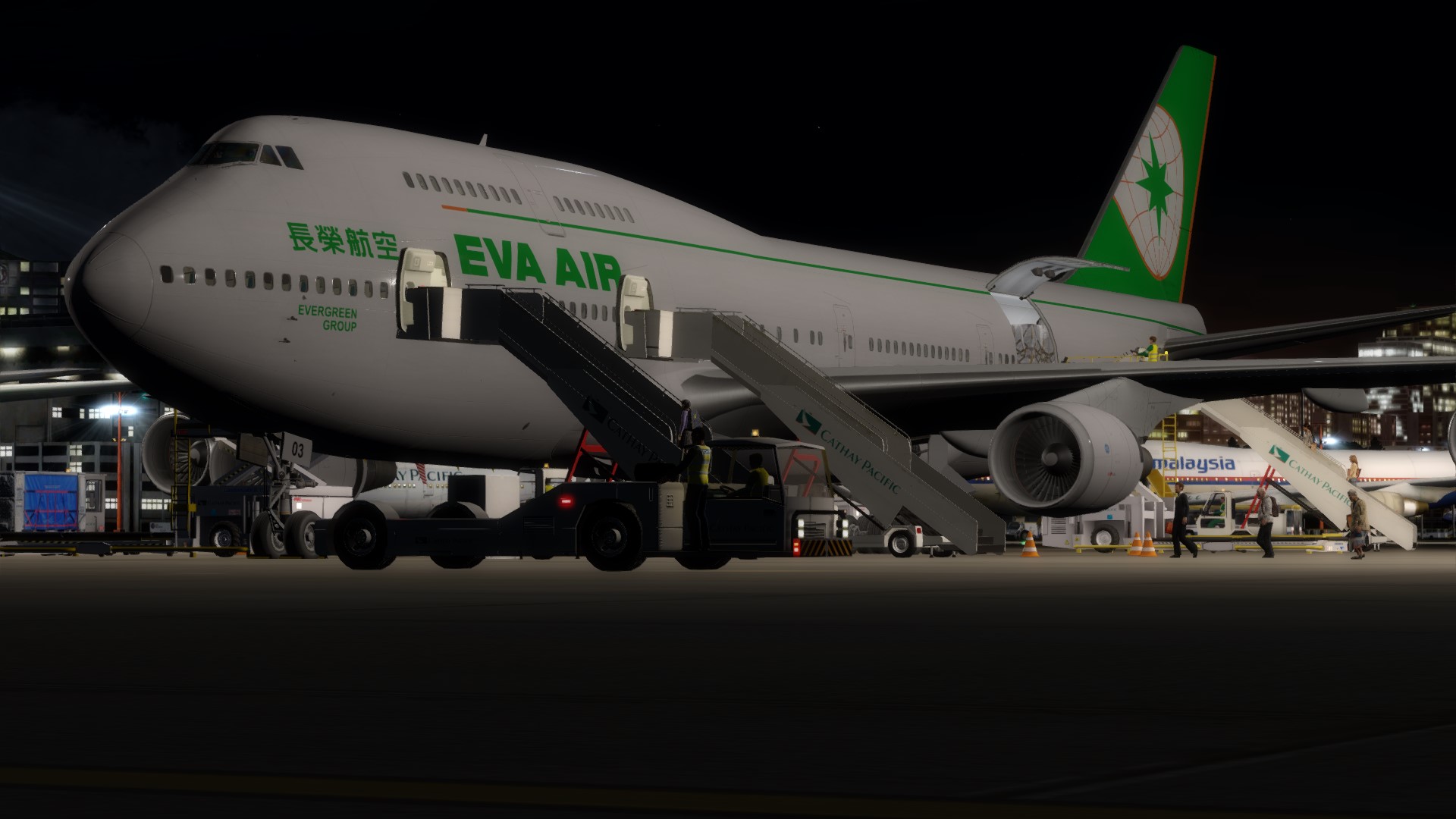长荣航空747-45EM VHHX-VHHX夜间飞行-1452 