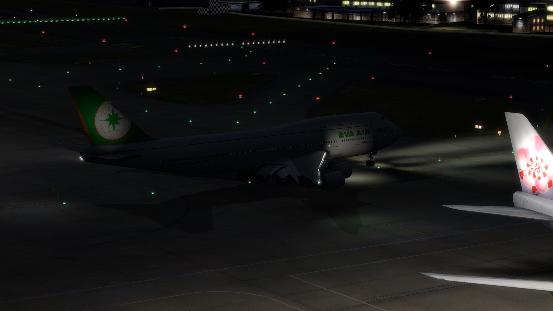 长荣航空747-45EM VHHX-VHHX夜间飞行-8452 