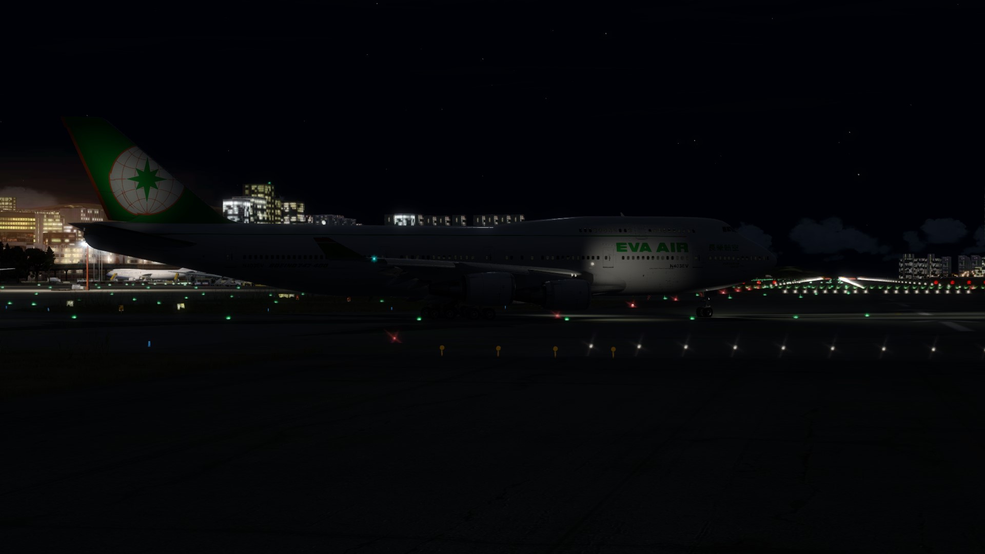长荣航空747-45EM VHHX-VHHX夜间飞行-5128 