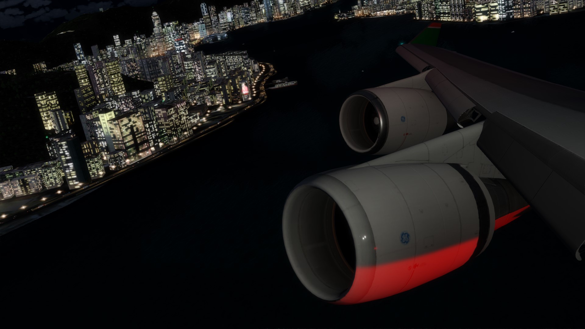 长荣航空747-45EM VHHX-VHHX夜间飞行-955 