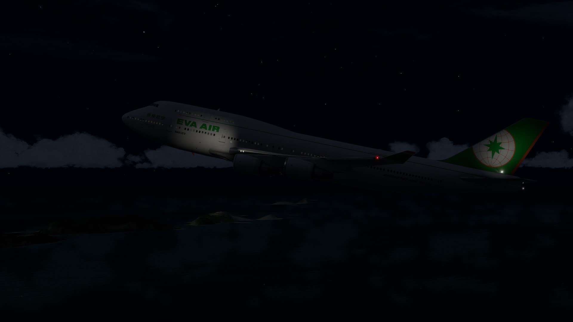 长荣航空747-45EM VHHX-VHHX夜间飞行-4857 