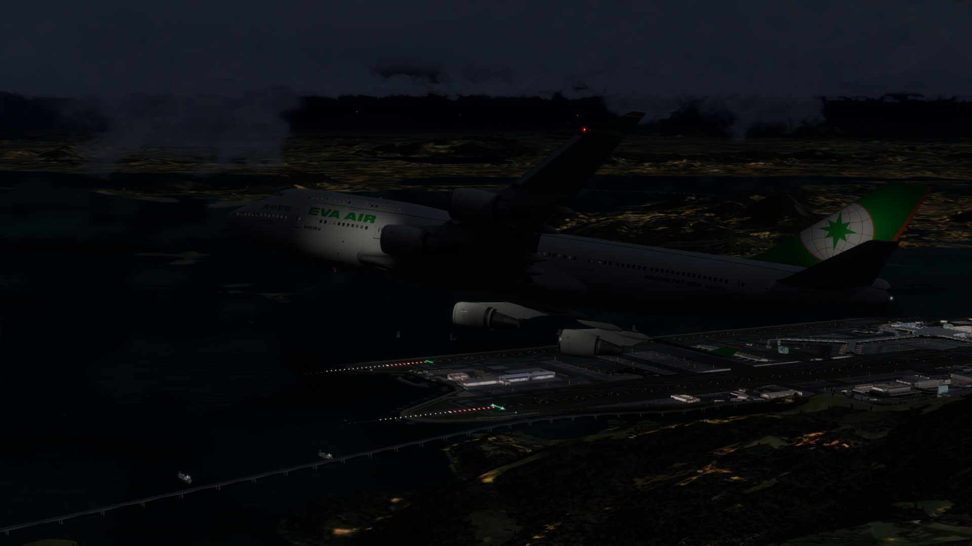 长荣航空747-45EM VHHX-VHHX夜间飞行-1658 
