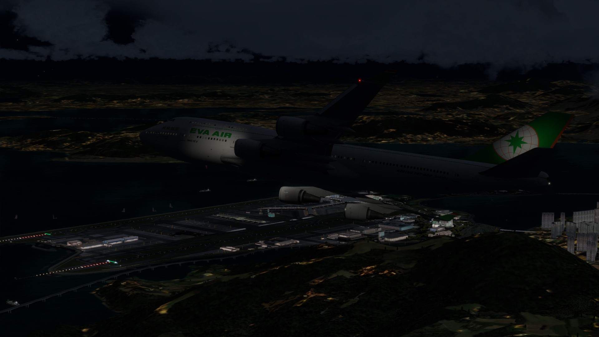 长荣航空747-45EM VHHX-VHHX夜间飞行-435 