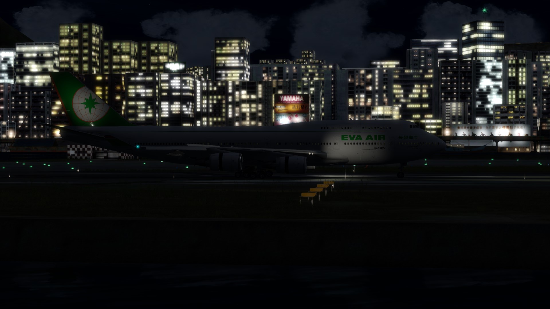 长荣航空747-45EM VHHX-VHHX夜间飞行-5531 