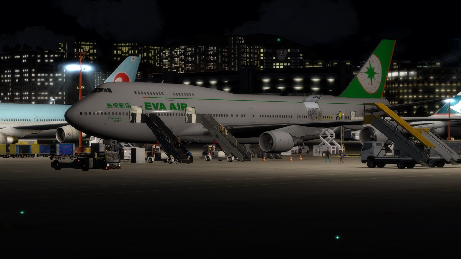 长荣航空747-45EM VHHX-VHHX夜间飞行-2188 