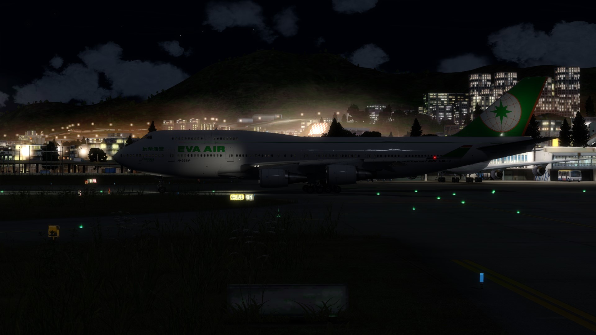 长荣航空747-45EM VHHX-VHHX夜间飞行-4487 