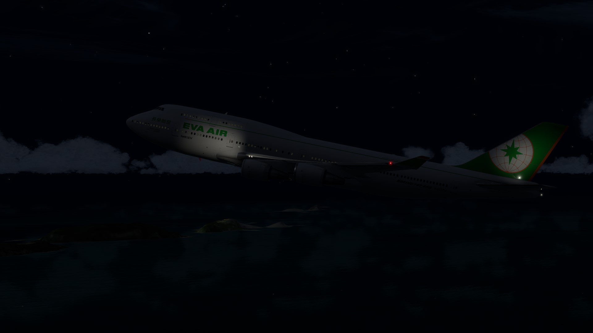 长荣航空747-45EM VHHX-VHHX夜间飞行-1718 