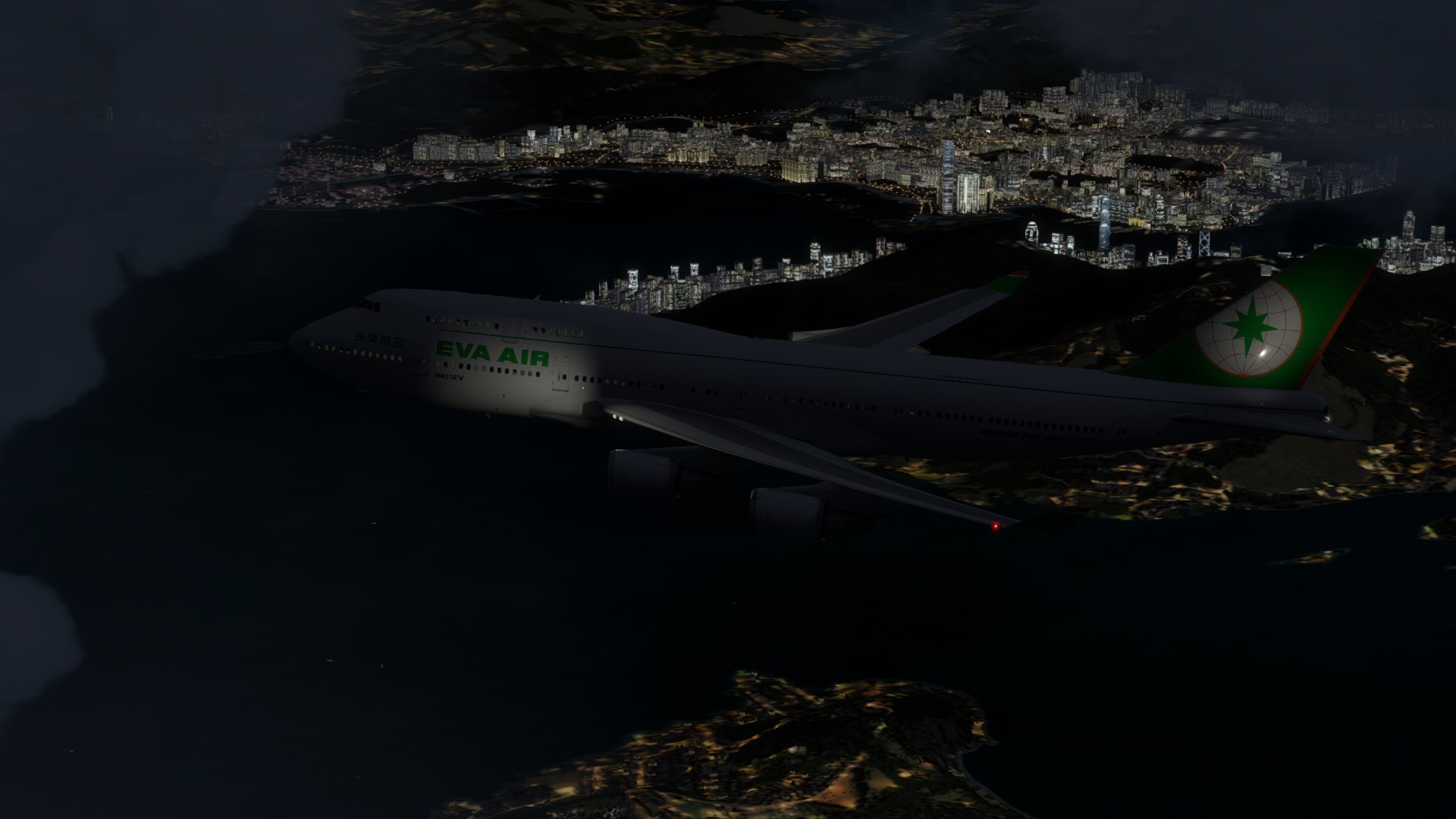 长荣航空747-45EM VHHX-VHHX夜间飞行-3629 