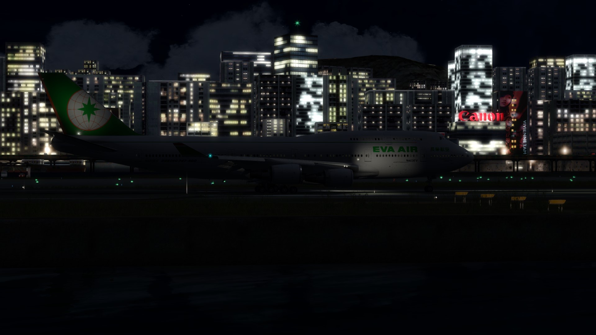 长荣航空747-45EM VHHX-VHHX夜间飞行-9539 