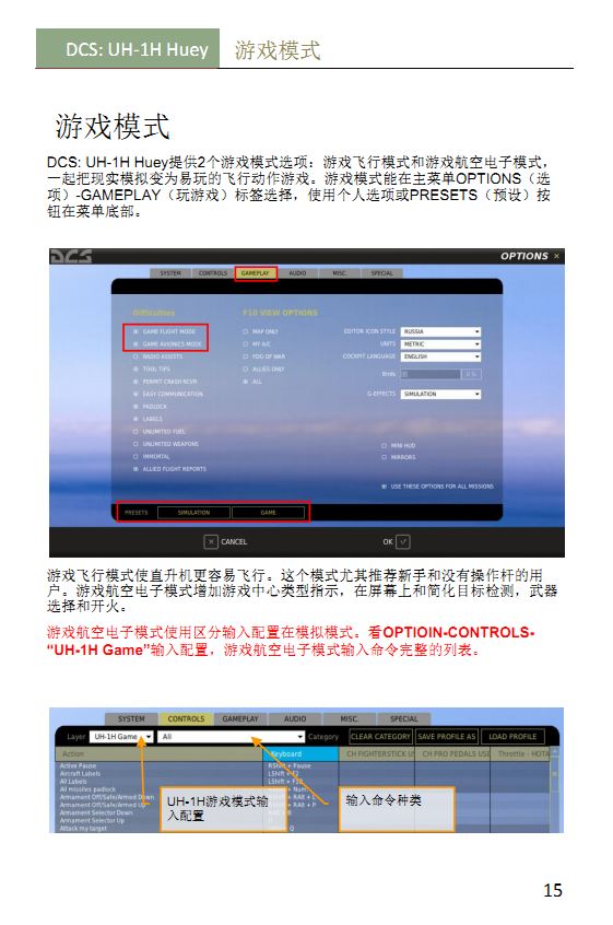 DCS：UH-1H Huey 休伊直升机 中文快速开始手册 官版翻译-9488 