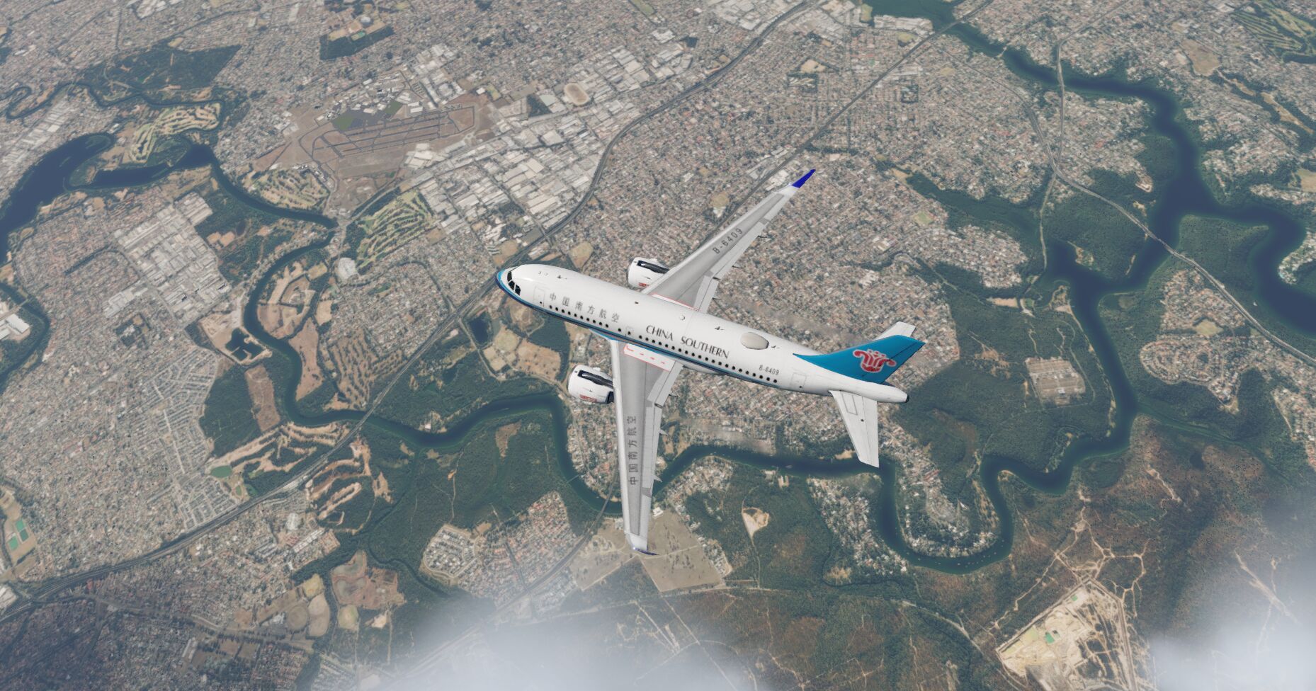 China Southern Approaching Sydney Australia-Toliss A319-6504 