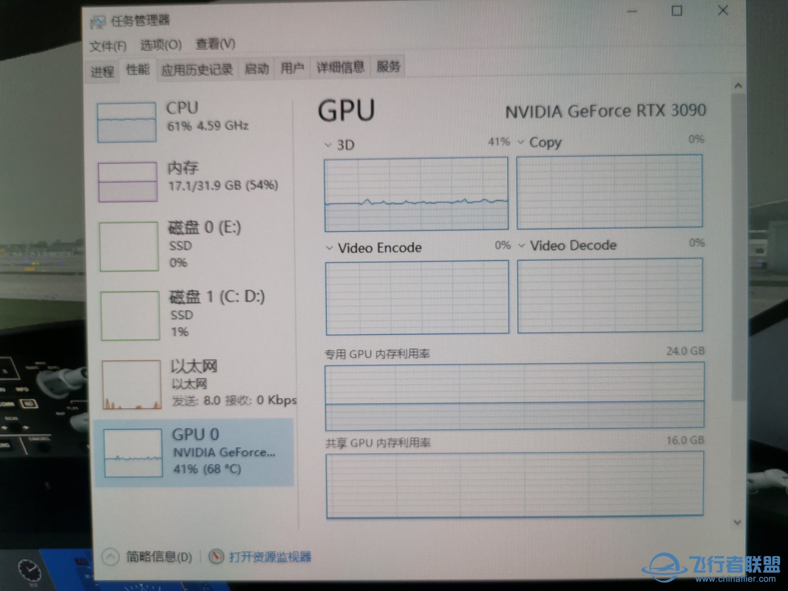 RTX3090显卡吃不满，只有22帧，什么问题？-9543 