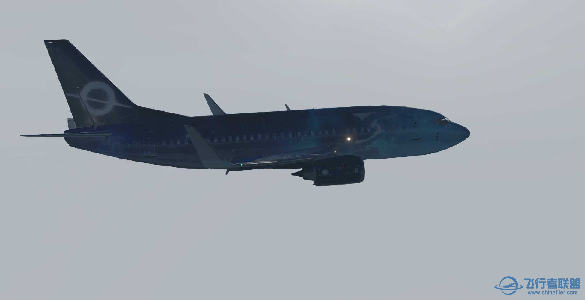 波音737-500 星空彩绘机 ZSPD-ZBAD航线美图-4064 