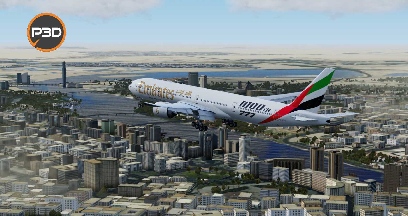 Prepar3D v5 阿联酋航空波音777降落迪拜国际机场-1098 