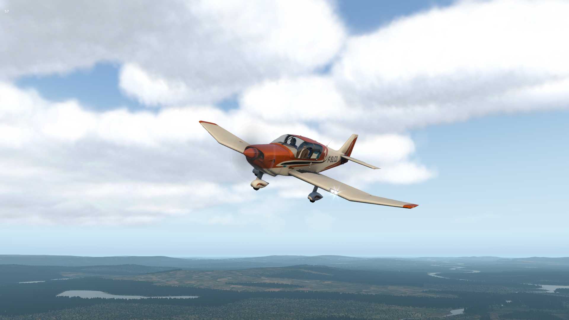 【X-Plane11】Sveg（ESND)上空的Robin-9546 