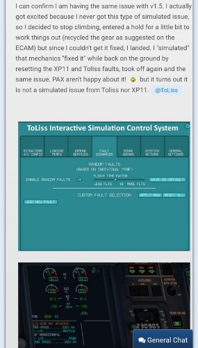 关于Toliss 319 v1.6版本起落架有时候不能收上的问题-9907 