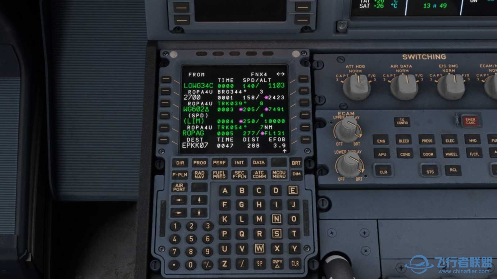 Fenix Simulations A320预览 MCDU 和FMGS-4068 
