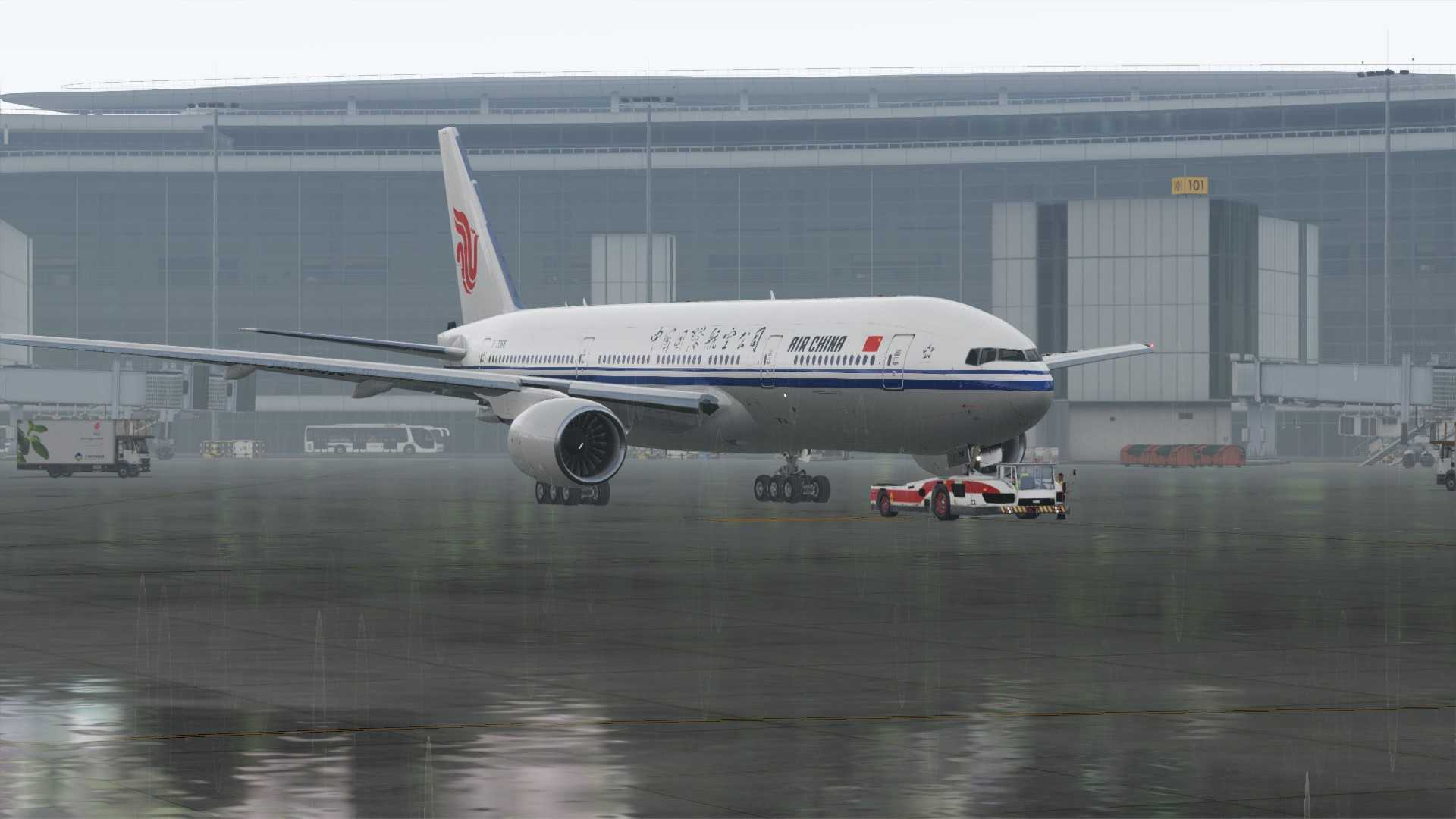 国航772浦东恶劣天气起飞-2464 
