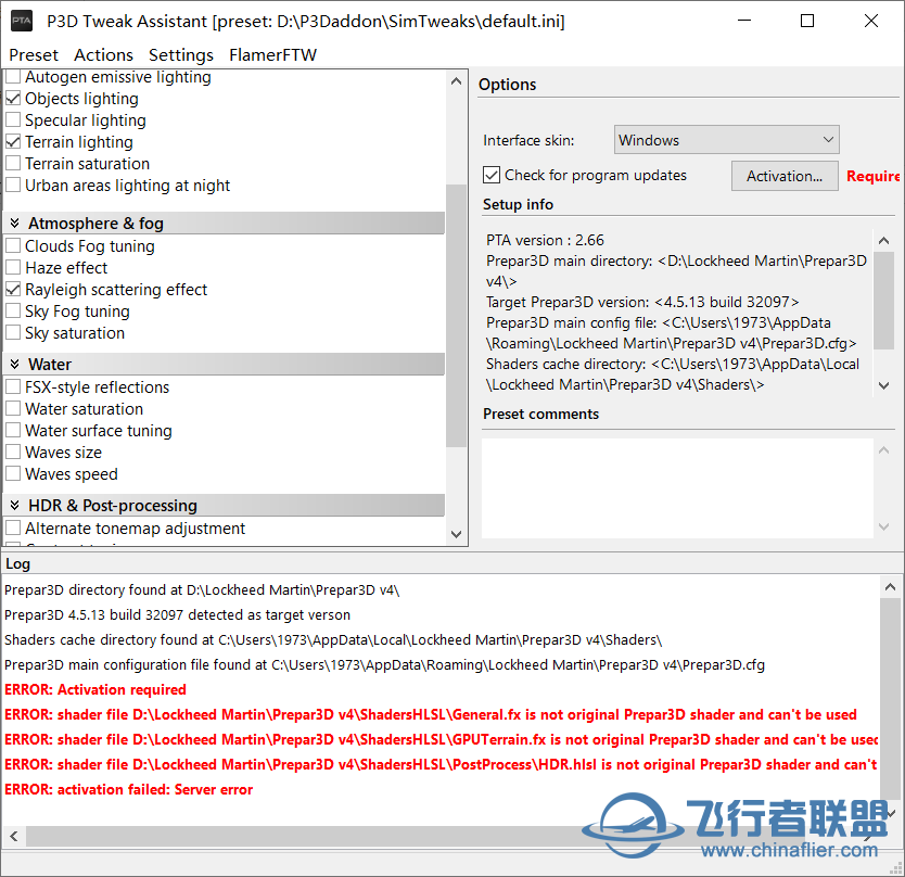 萌新提问P3DV4.5的PTA的安装问题-1713 