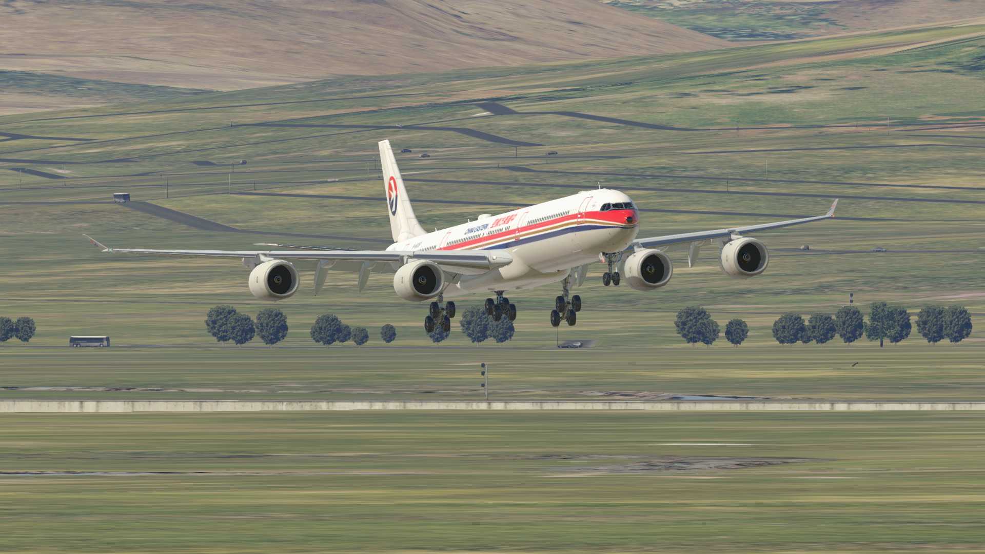 东航A340-600，上海虹桥-乌兰巴托-7905 