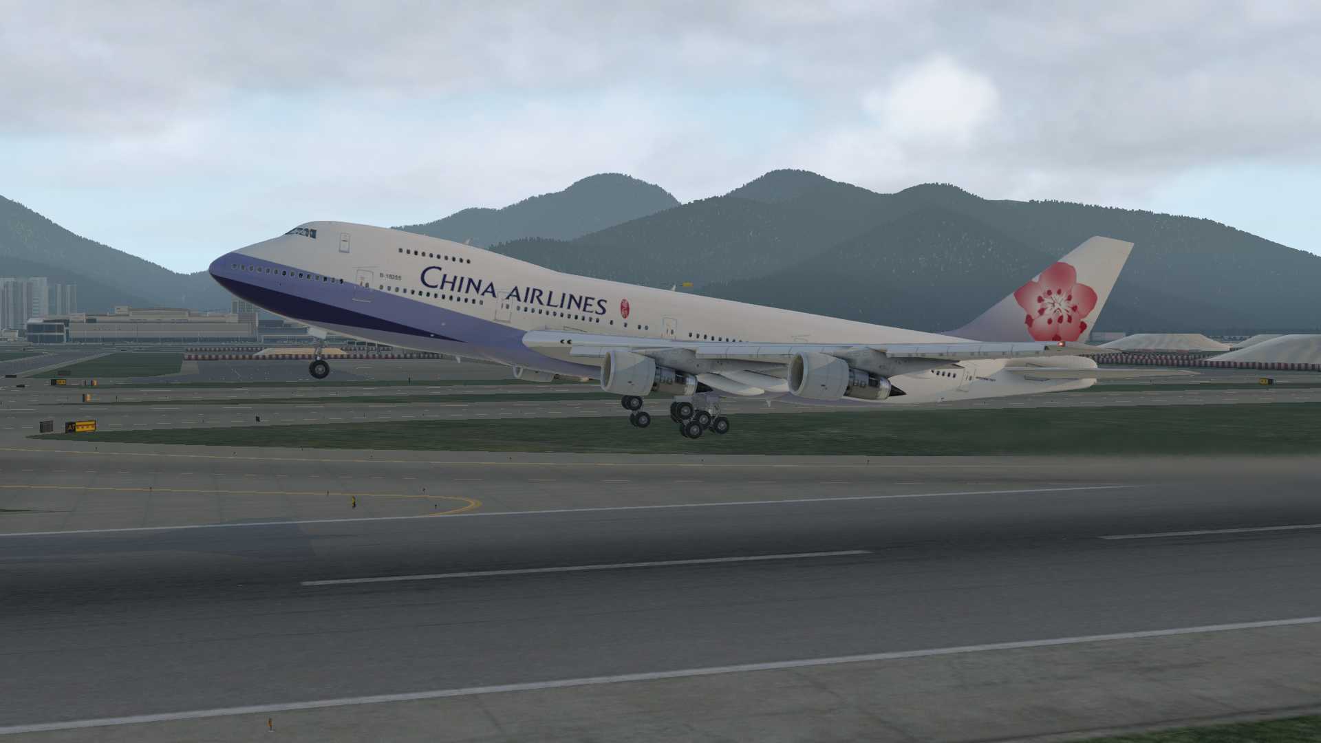 华航747-209B，香港-台北-7411 