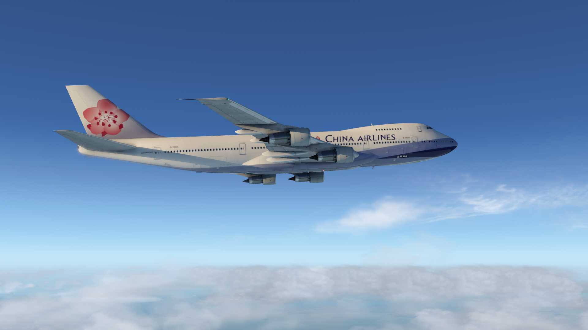 华航747-209B，香港-台北-6963 