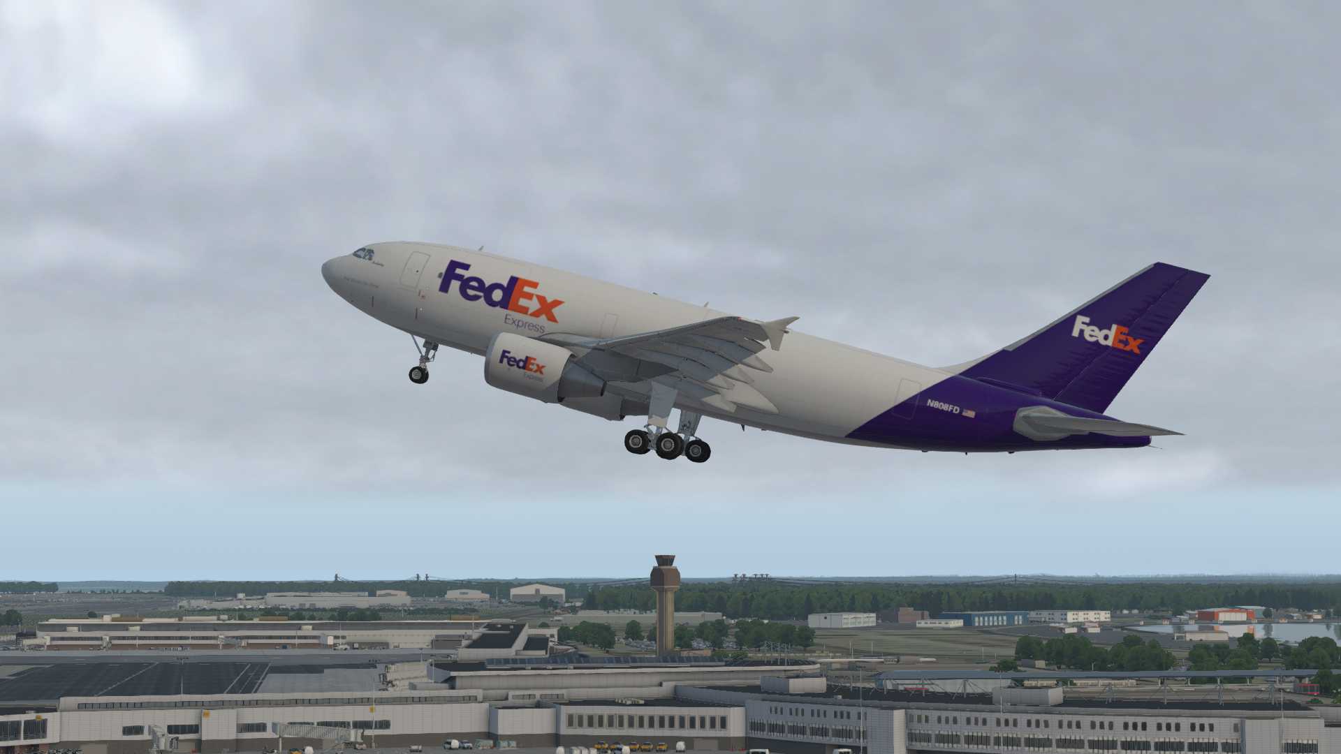 FedEx A310F，安克雷奇离场-455 