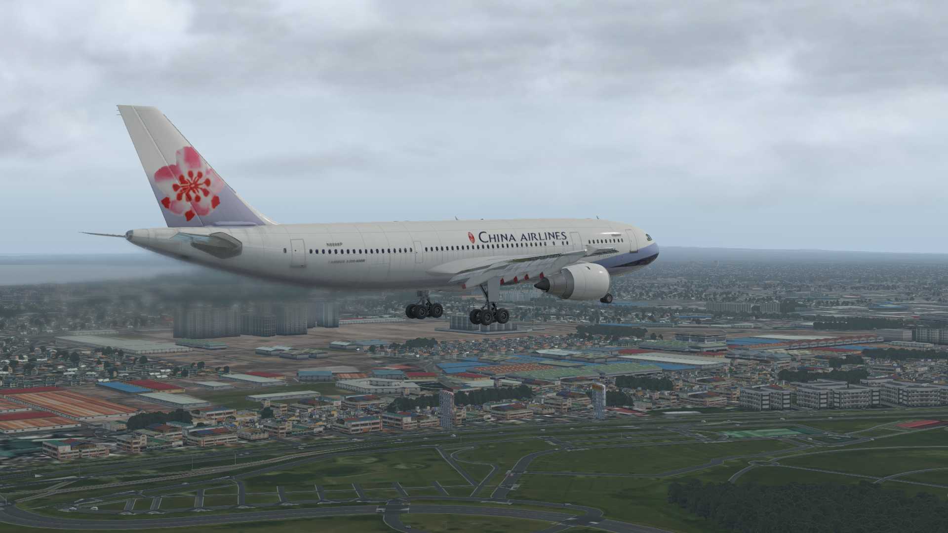 华航A300降落马尼拉-3696 