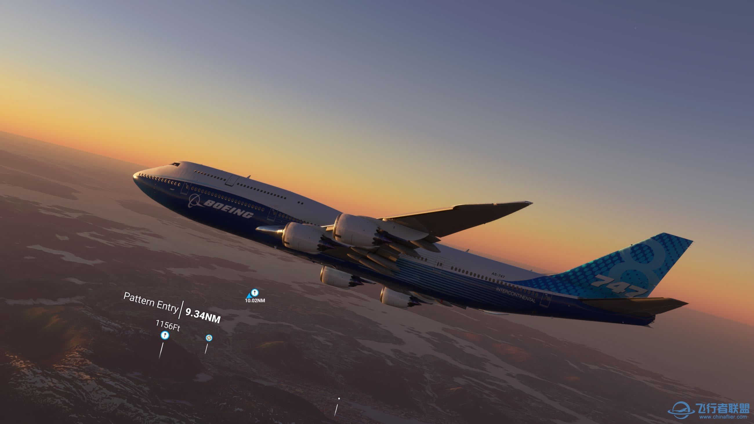 波音747飞行挪威峡湾-7515 