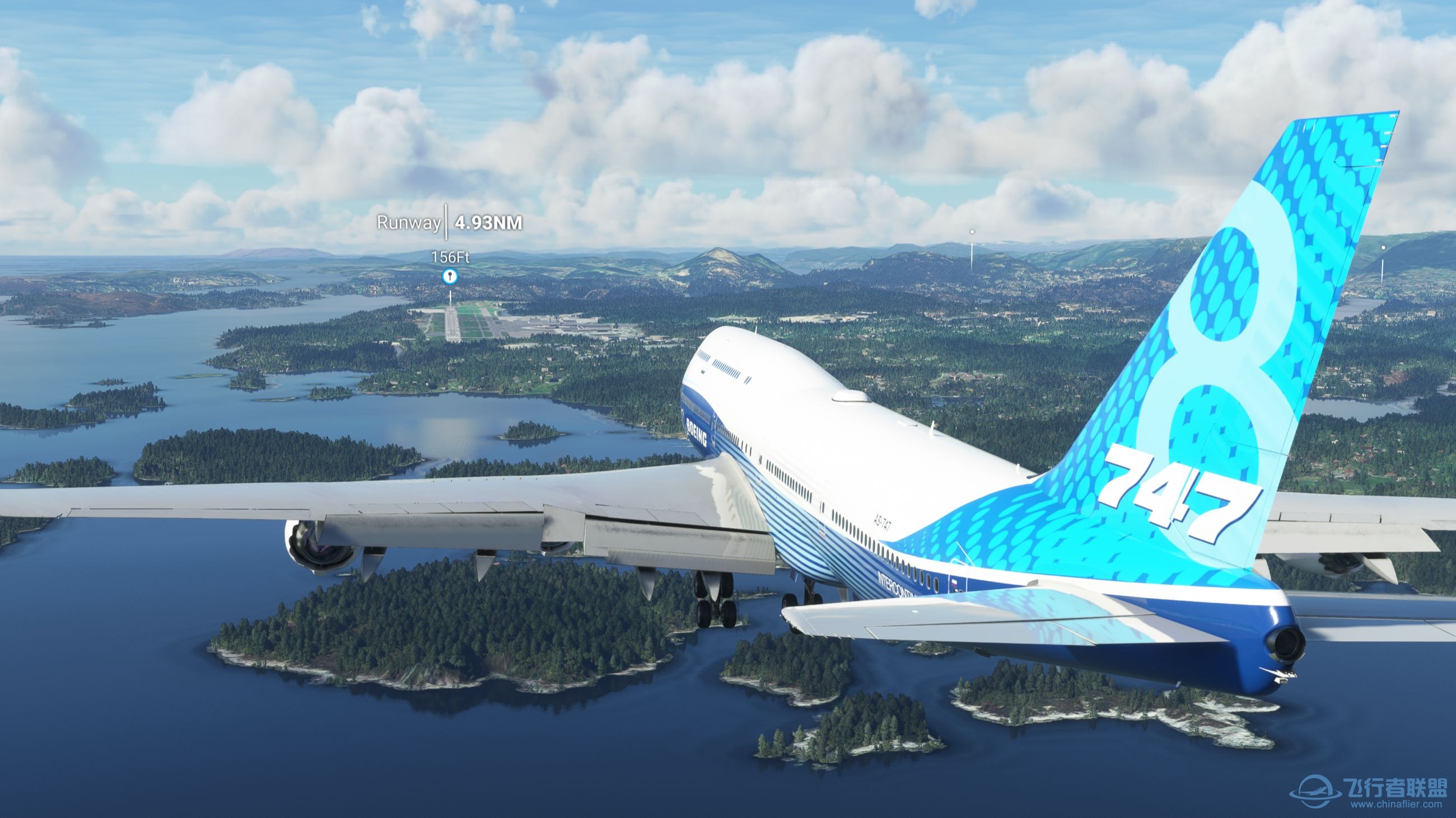 波音747飞行挪威峡湾-979 